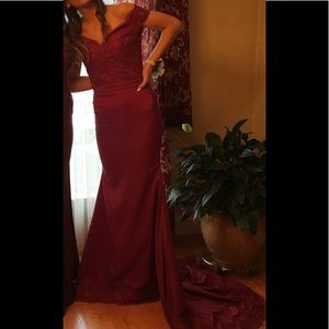 Off the shoulder prom dress
